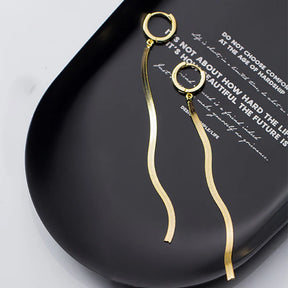 Brinco Argola Fio Longo Dourado