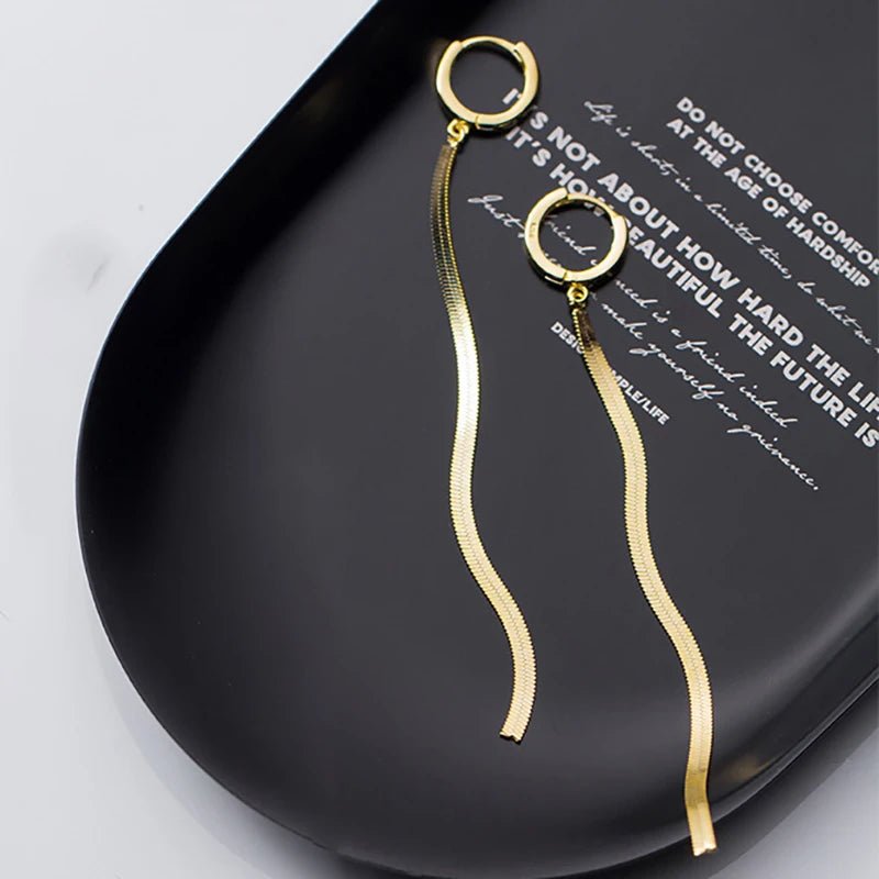 Brinco Argola Fio Longo Dourado