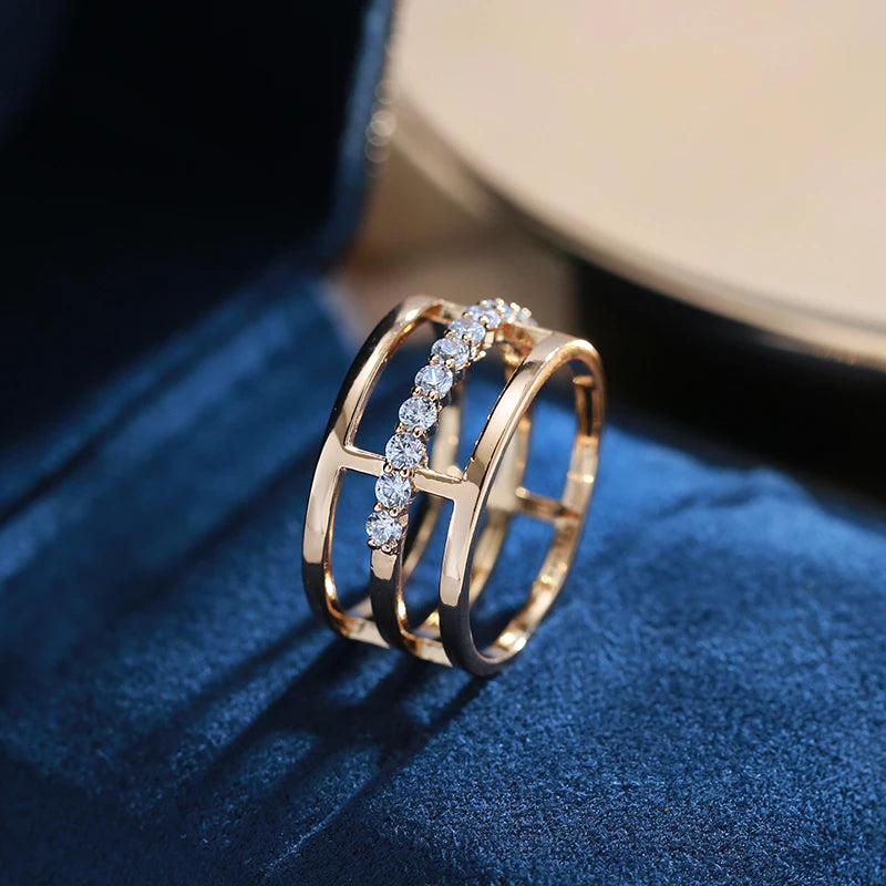 Anel Três Camadas Rose Gold