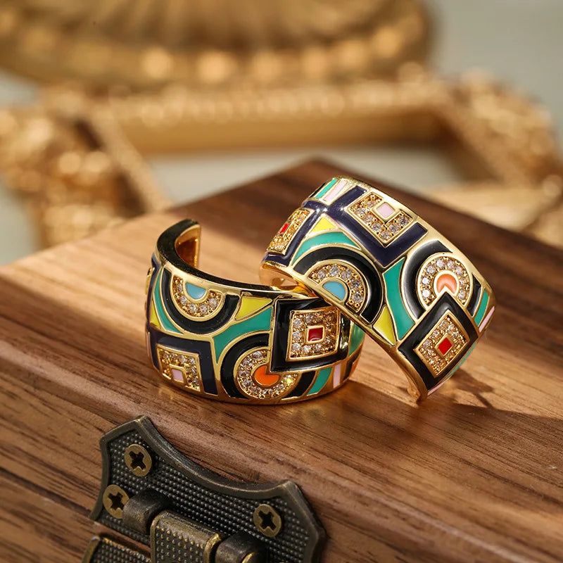 Brinco Argola Colorido Resina