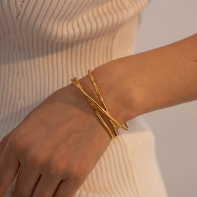 Pulseira Entrelaçada Banhado a Ouro 18K