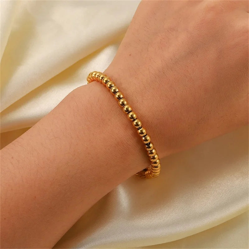Pulseira Pérolas Douradas Banhada a Ouro 18K