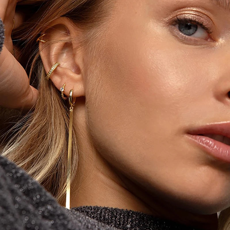 Brinco Argola Fio Longo Dourado