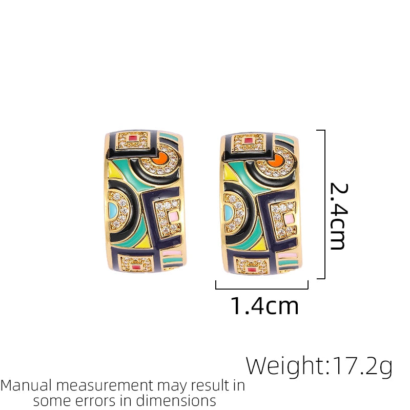 Brinco Argola Colorido Resina