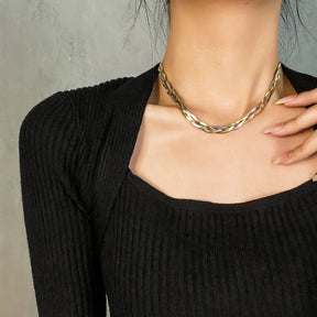 Conjunto Colar e Pulseira Trançado