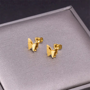 Conjunto Colar Gravatinha e Brinco Borboleta