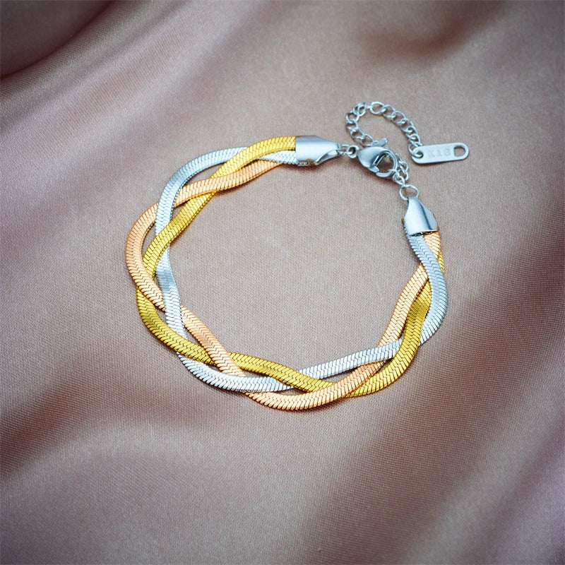 Conjunto Colar e Pulseira Trançado