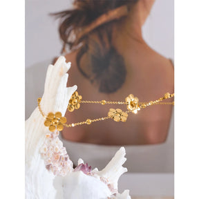 Colar Flor Banhado a Ouro 18K