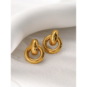 Brinco Argolas Entrelaçadas Banhado a Ouro 18k