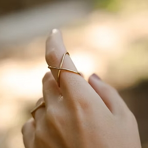 Anel Infinito Minimalista Ajustável Banhado a ouro 18K